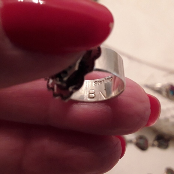 VTG NATIVE AMERICAN STERLING NECK, CUFF & RING SET - Picture 4 of 8